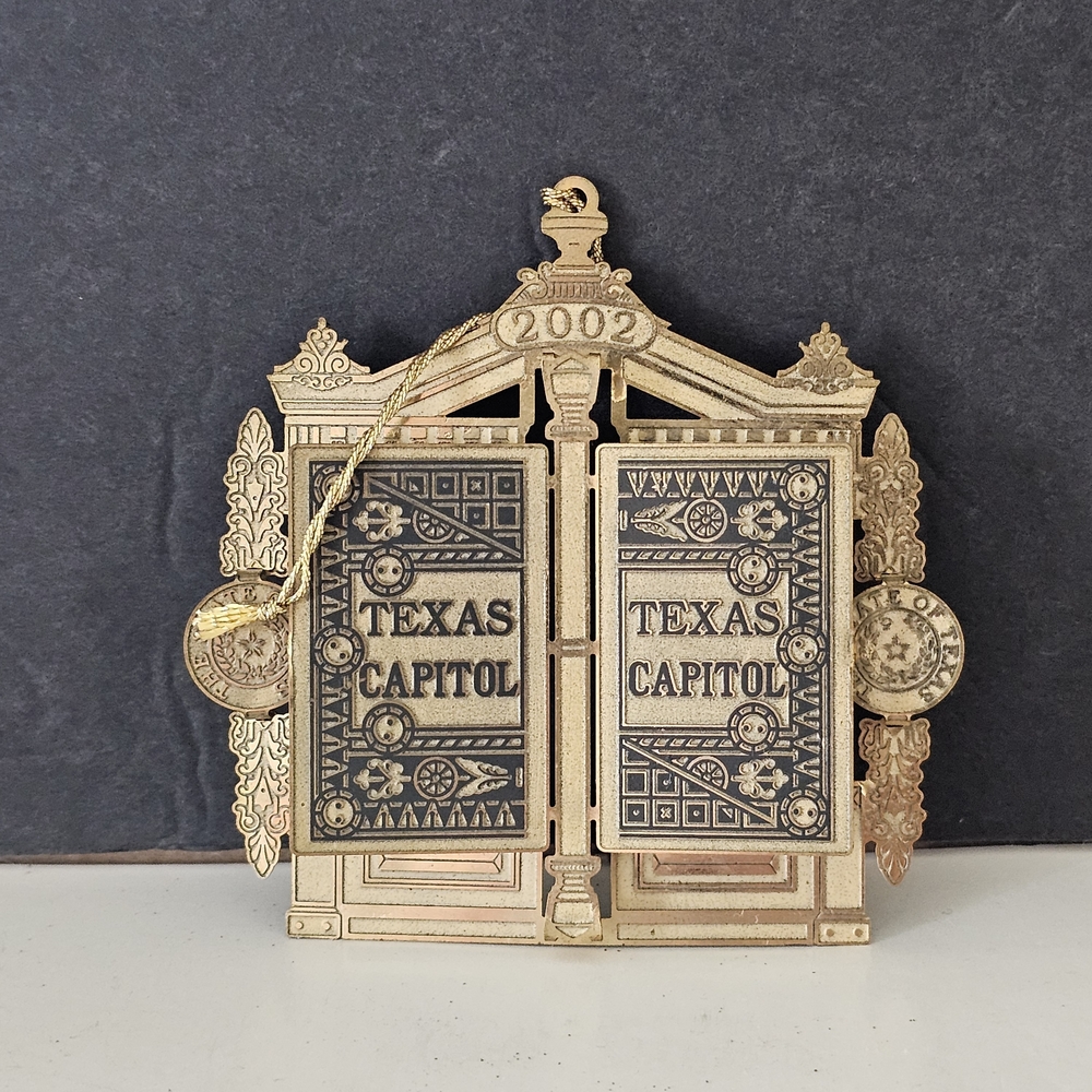 Vintage 2000s Texas Capitol Brass Ornaments Set Of 3 - Picture 5 of 10